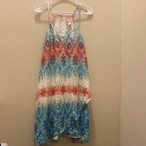 Ariat Sleeveless Tie-Dye Maxi Dress in Red, Blue & White new with tags size XL
